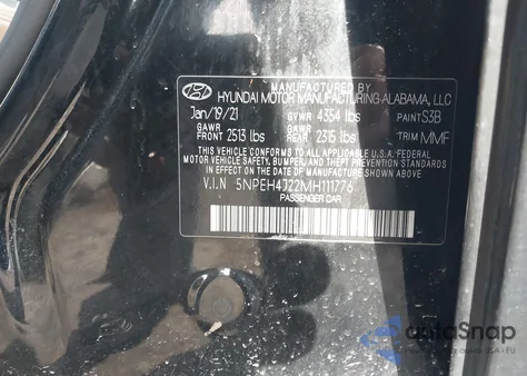 2021 Hyundai Sonata Limited z USA, uszkodzony, nr VIN 5NPEH4J22MH111776